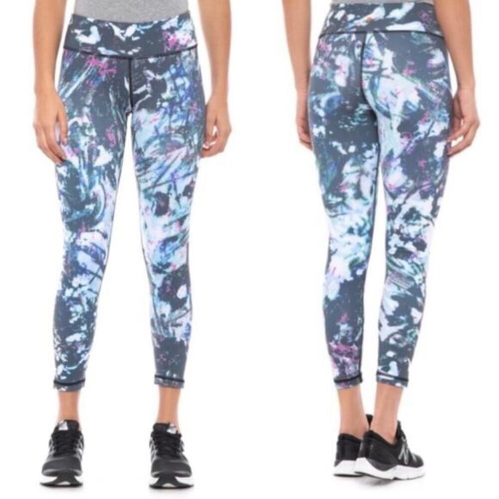 VIMMIA Watercolor printed athletic hi waist seamed athletic leggings size small